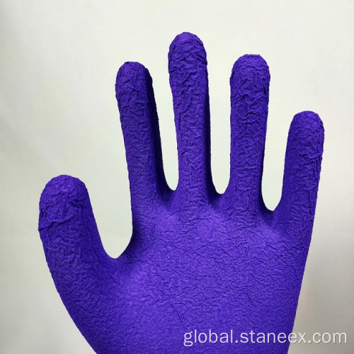 Ppe Gloves Industrial Polyester Latex Foam Coated Crinkle Safety Gloves Manufactory